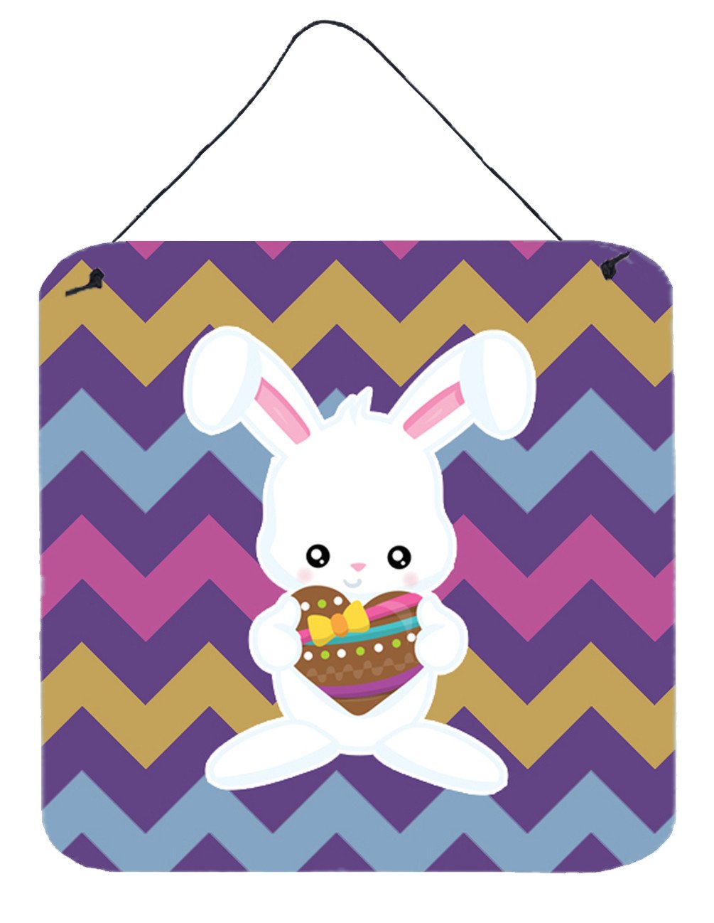 Easter Rabbit with Chocolate Heart Wall or Door Hanging Prints BB6901DS66 by Caroline's Treasures