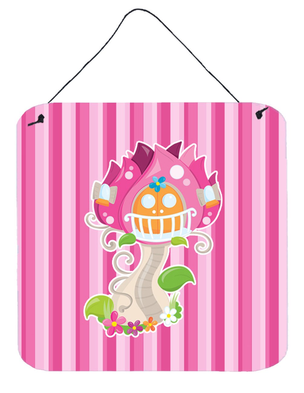 Fairy House Pink Stripes Wall or Door Hanging Prints BB6907DS66 by Caroline&#39;s Treasures