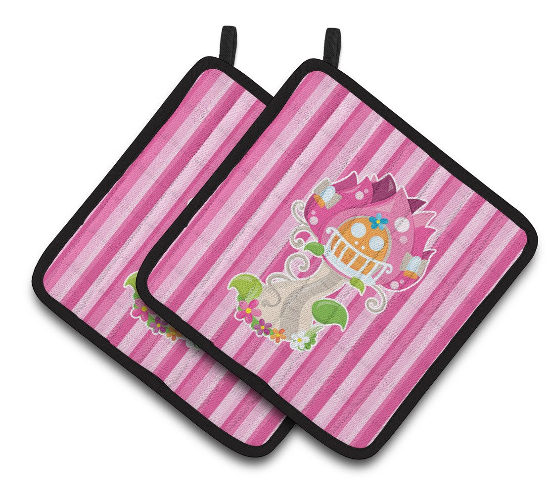 Fairy House Pink Stripes Pair of Pot Holders BB6907PTHD by Caroline&#39;s Treasures