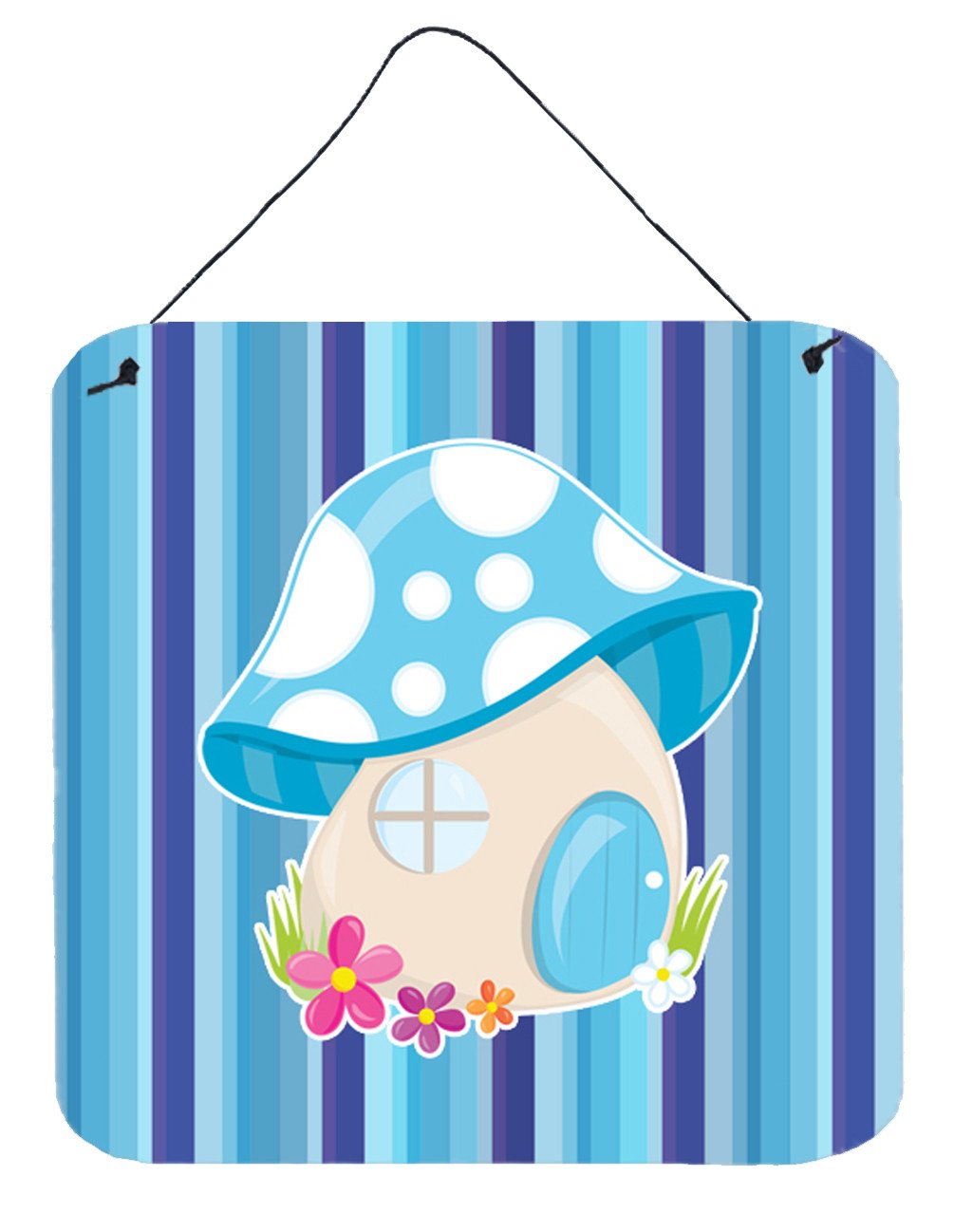 Fairy House Blue Stripes Wall or Door Hanging Prints BB6911DS66 by Caroline&#39;s Treasures