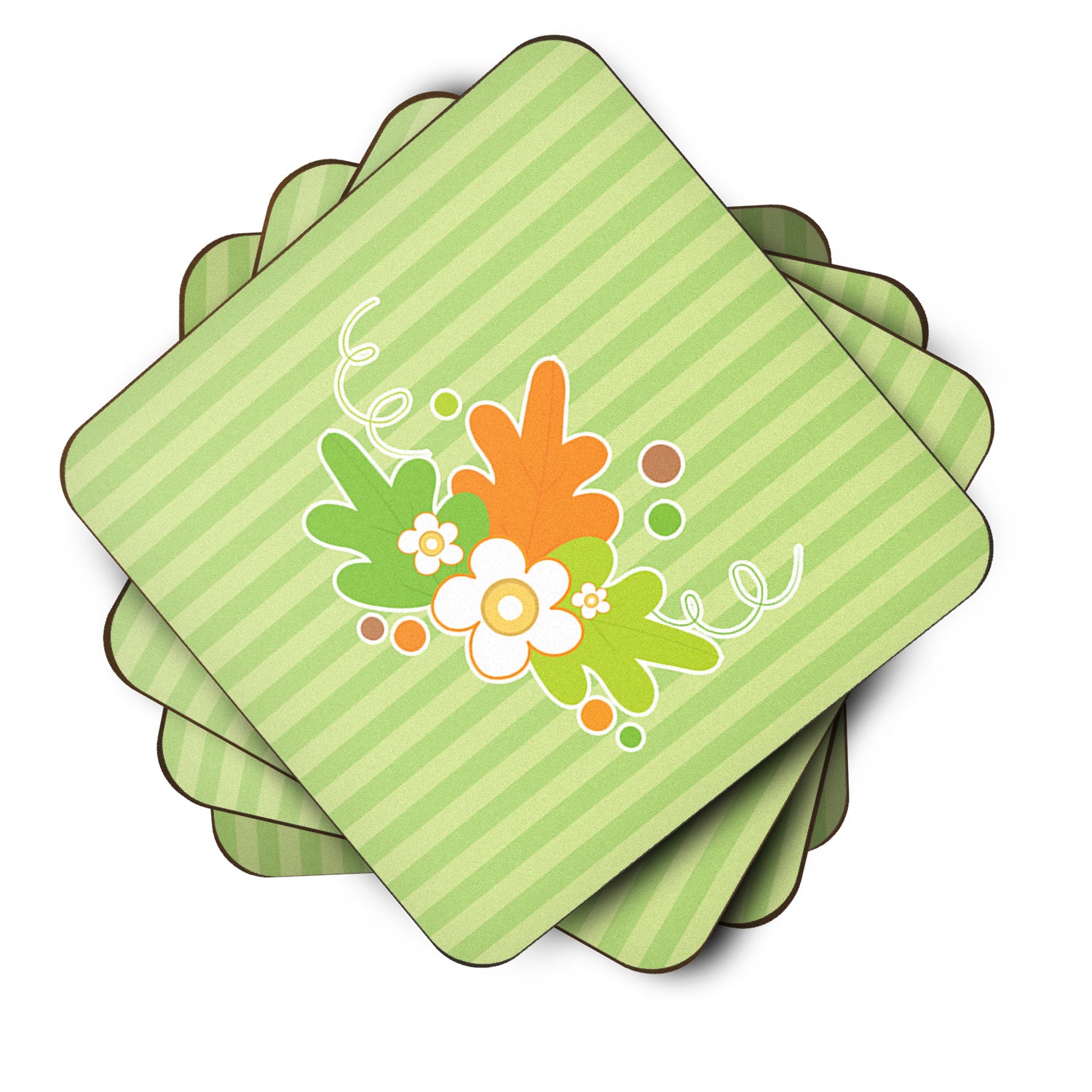 Caroline's Treasures Fall Leaves Foam Coaster BB6921FC
