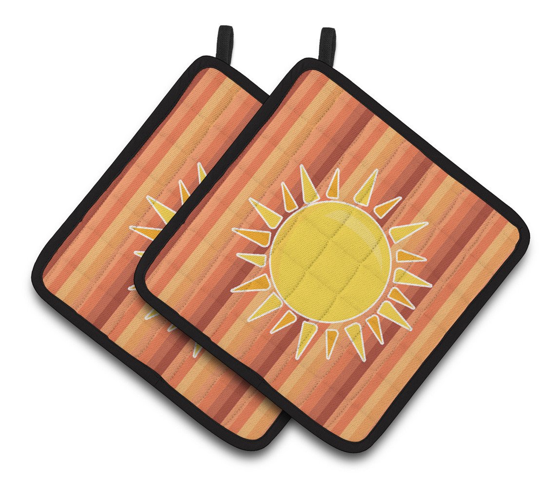 Sun with Stripes Pair of Pot Holders BB6924PTHD by Caroline's Treasures