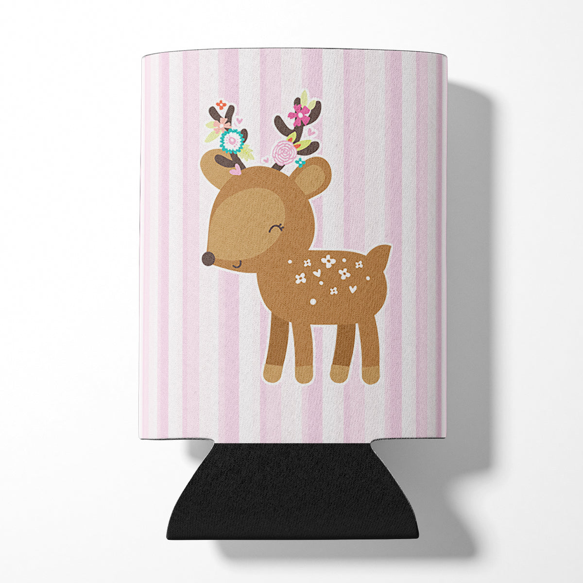 Deer in Pink Stripes Can or Bottle Hugger BB6934CC  the-store.com.