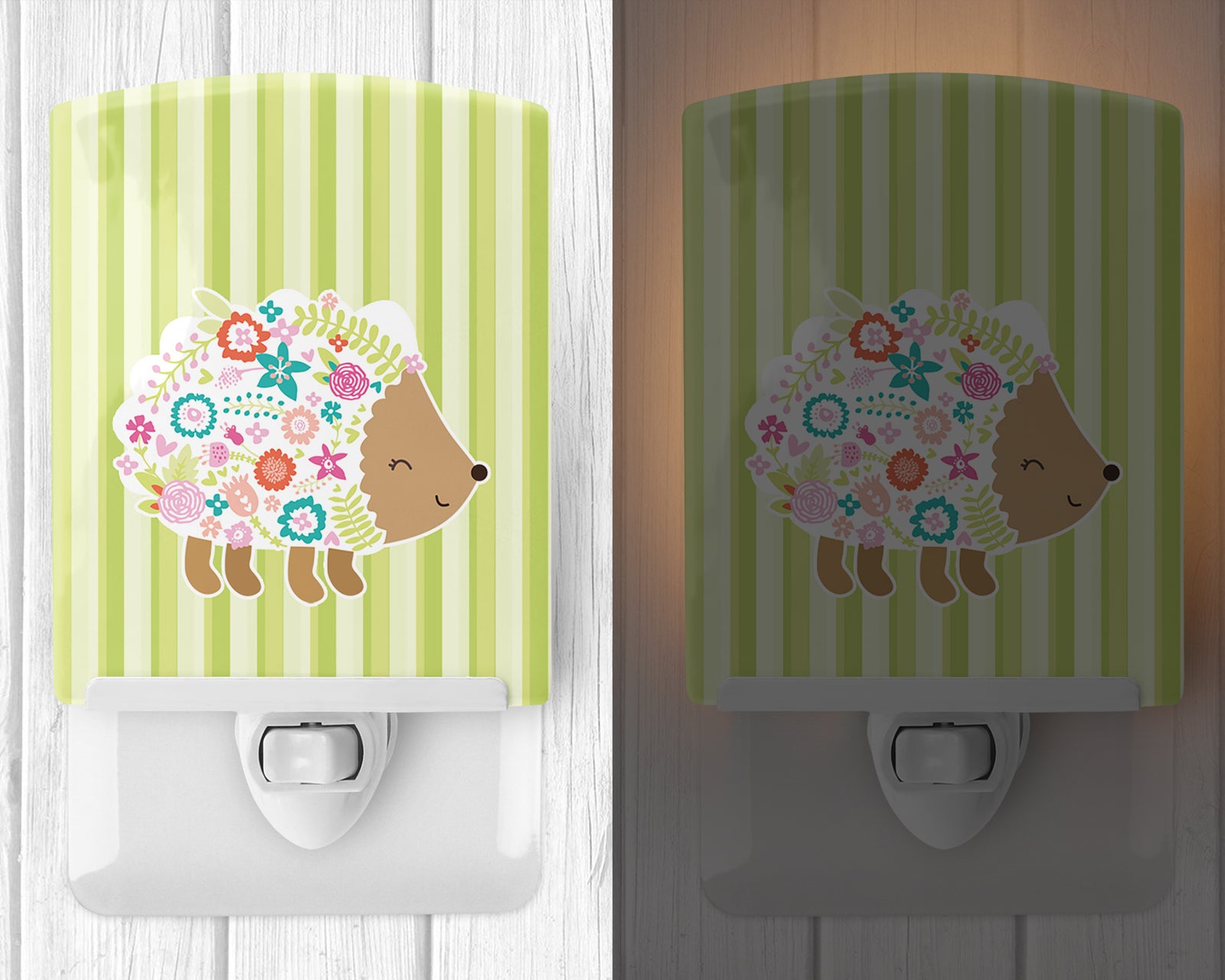 Caroline's Treasures Flowered Hedgehog Ceramic Night Light BB6935CNL