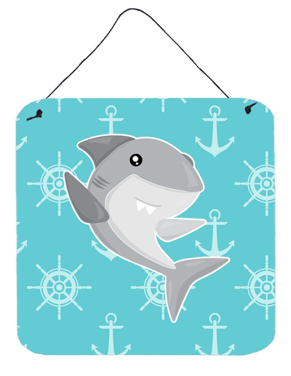 Shark on Blue Nautical Wall or Door Hanging Prints BB6940DS66 by Caroline's Treasures