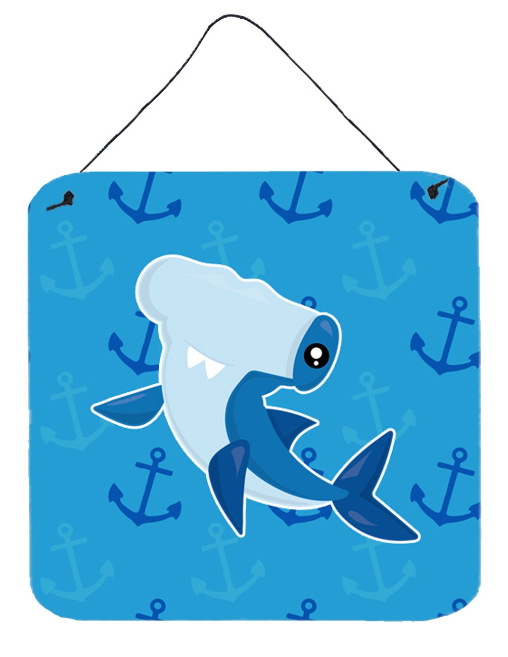 Hammerhead Shark on Anchors Wall or Door Hanging Prints BB6941DS66 by Caroline&#39;s Treasures