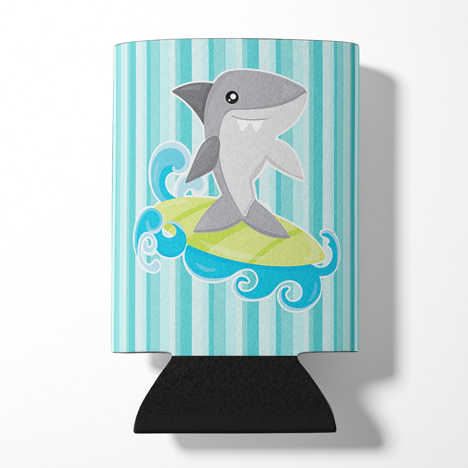 Surfin Shark on Stripes Can or Bottle Hugger BB6942CC  the-store.com.