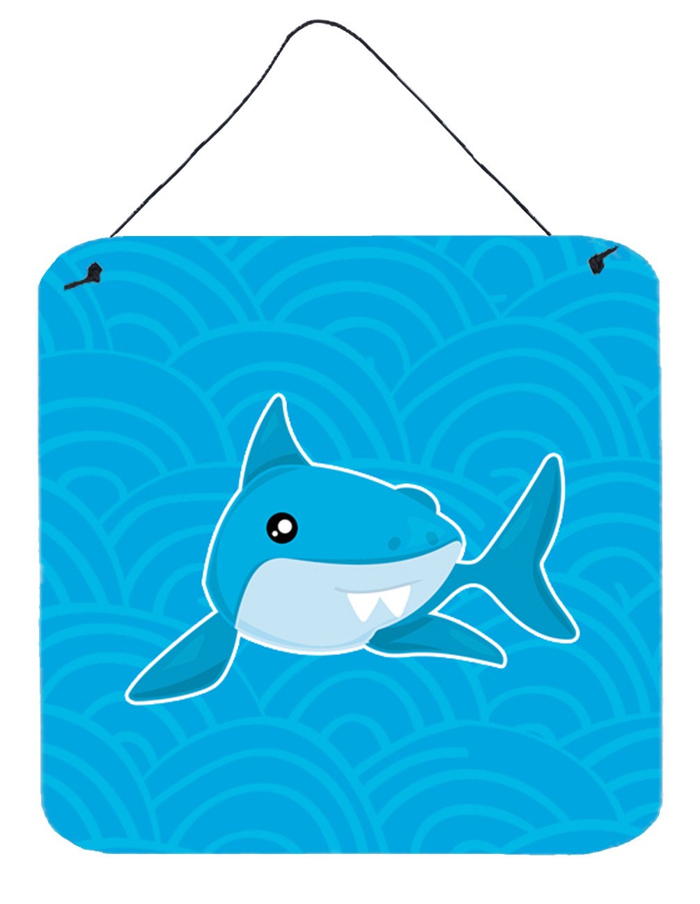 Shark with Waves Wall or Door Hanging Prints BB6943DS66 by Caroline&#39;s Treasures