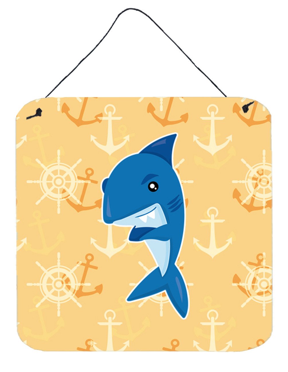 Shark on Beige Nautical Wall or Door Hanging Prints BB6946DS66 by Caroline&#39;s Treasures