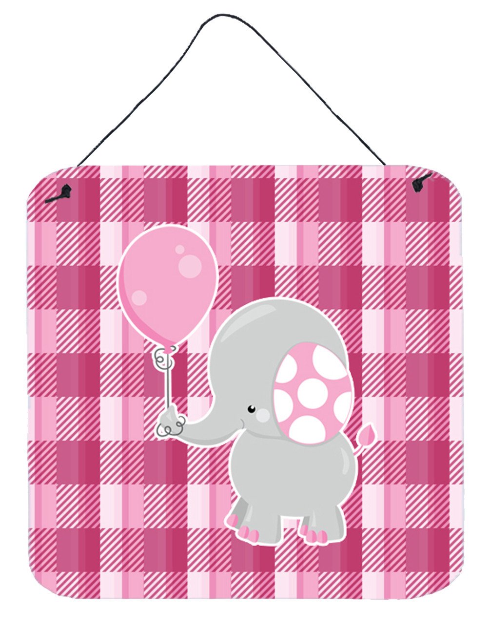Elephant with Pink Balloon Wall or Door Hanging Prints BB6948DS66 by Caroline&#39;s Treasures