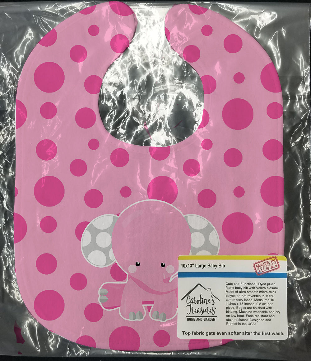 Elephant with Pink Polkadots Baby Bib BB6949BIB - the-store.com