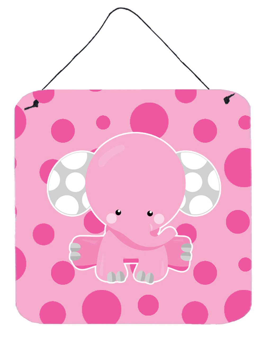 Elephant with Pink Polkadots Wall or Door Hanging Prints BB6949DS66 by Caroline&#39;s Treasures