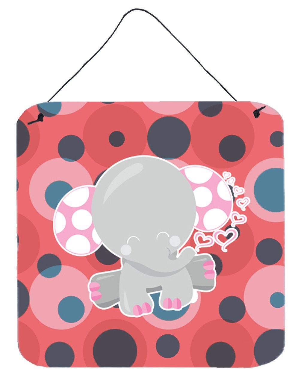 Elephant Lots of Polkadots Wall or Door Hanging Prints BB6951DS66 by Caroline&#39;s Treasures
