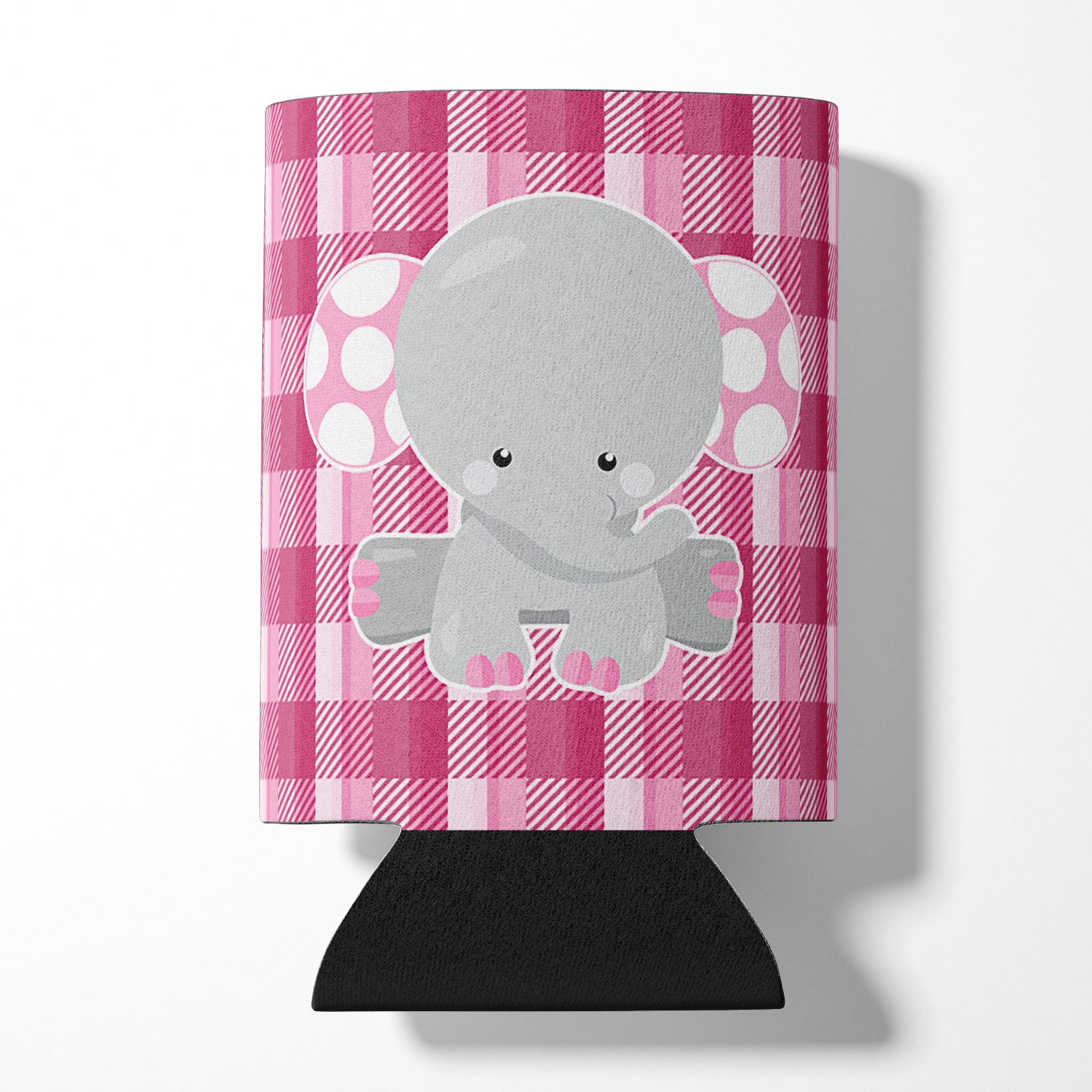 Elephant Pink Gingham Can or Bottle Hugger BB6952CC  the-store.com.