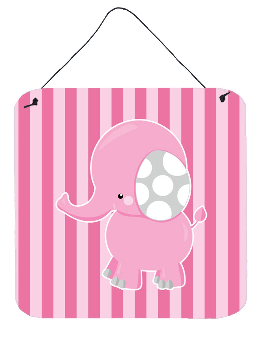 Elephant on Pink Stripes Wall or Door Hanging Prints BB6955DS66 by Caroline's Treasures