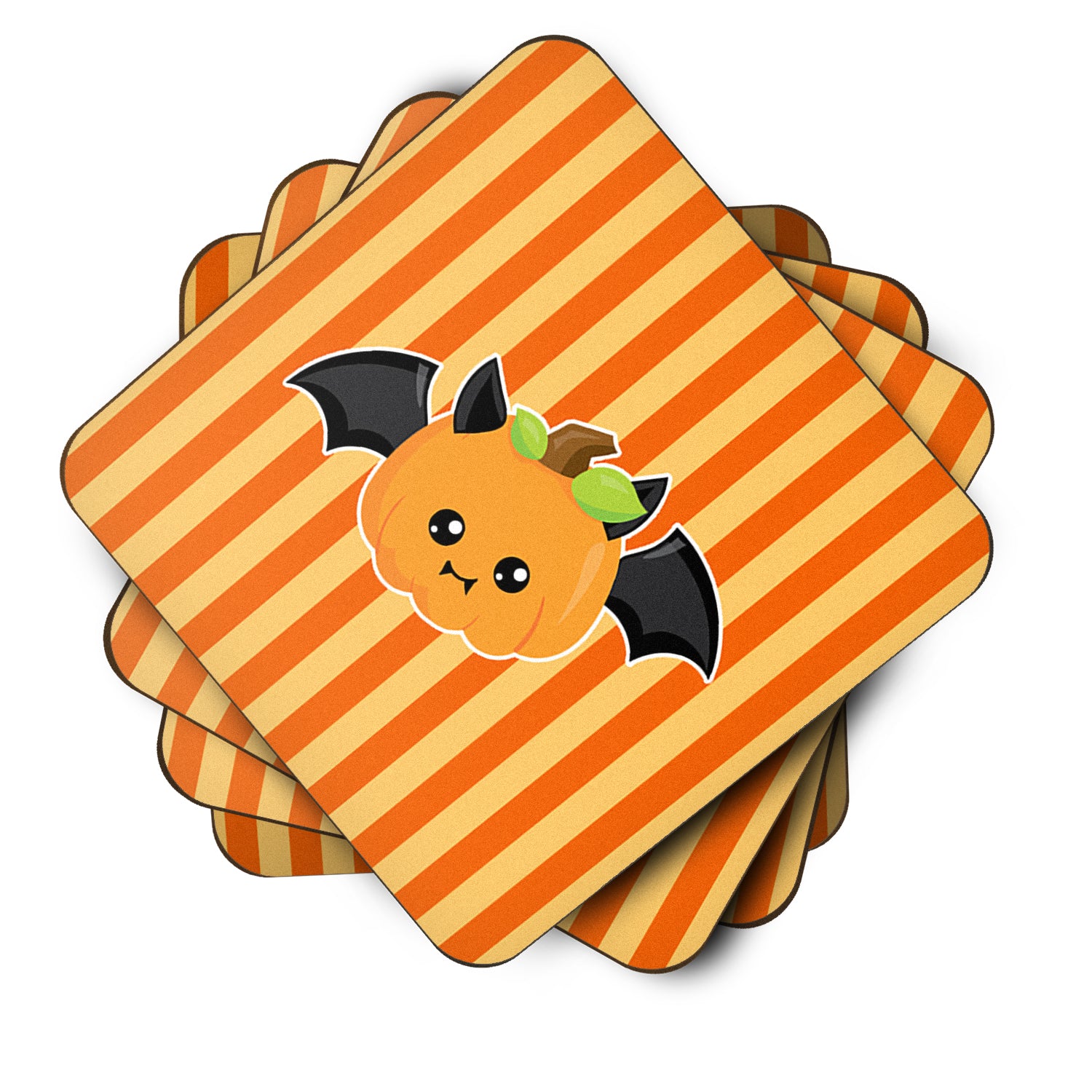Halloween Pumpkin Bat Foam Coaster Set of 4 BB6959FC - the-store.com
