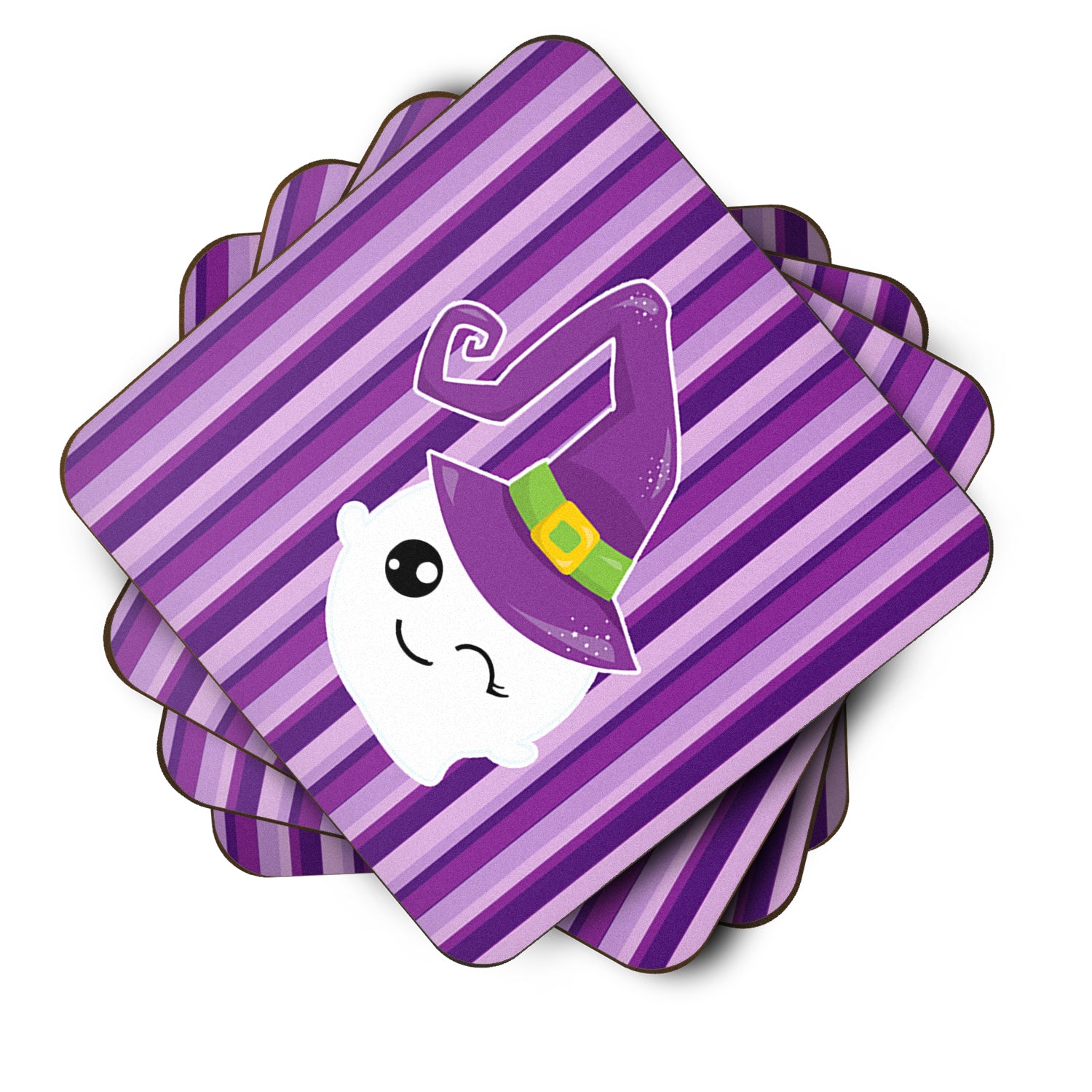 Halloween Ghost Witch Foam Coaster Set of 4 BB6966FC - the-store.com