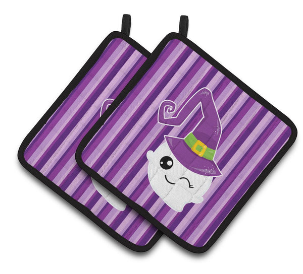 Halloween Ghost Witch Pair of Pot Holders BB6966PTHD by Caroline's Treasures
