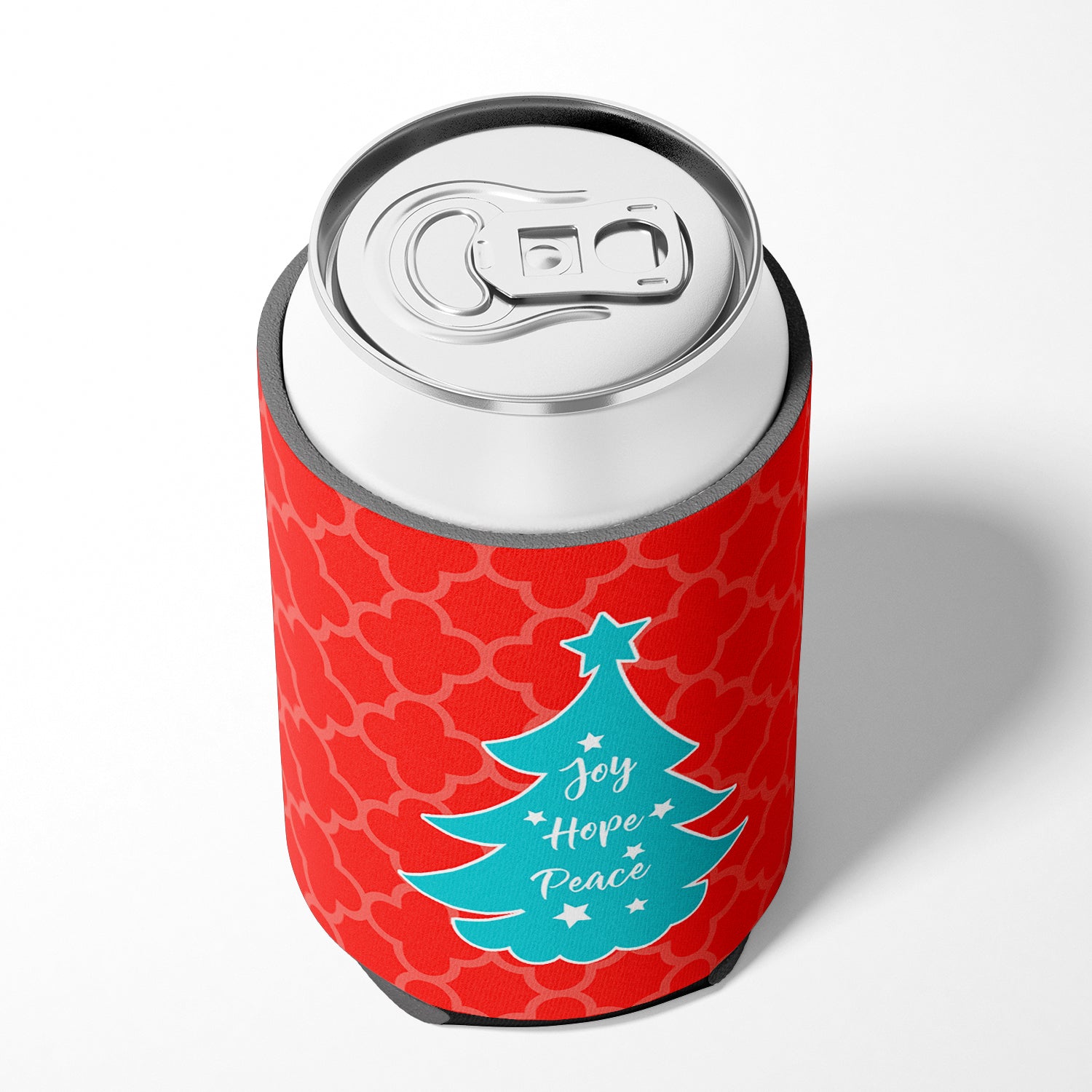 Christmas Tree Red Teal Can or Bottle Hugger BB6969CC