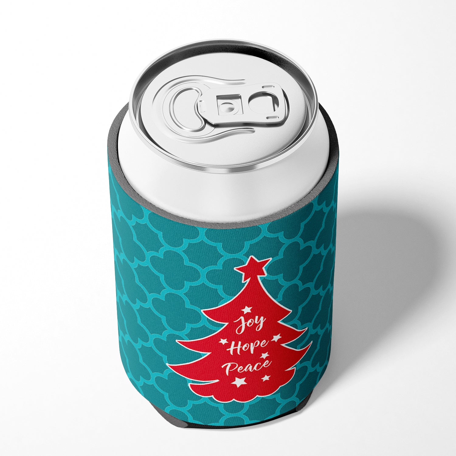 Christmas Tree Teal Red Can or Bottle Hugger BB6970CC