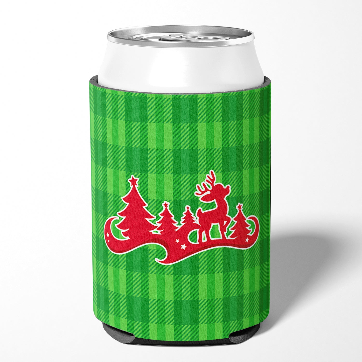Christmas Tree Reindeer Green Can or Bottle Hugger BB6973CC