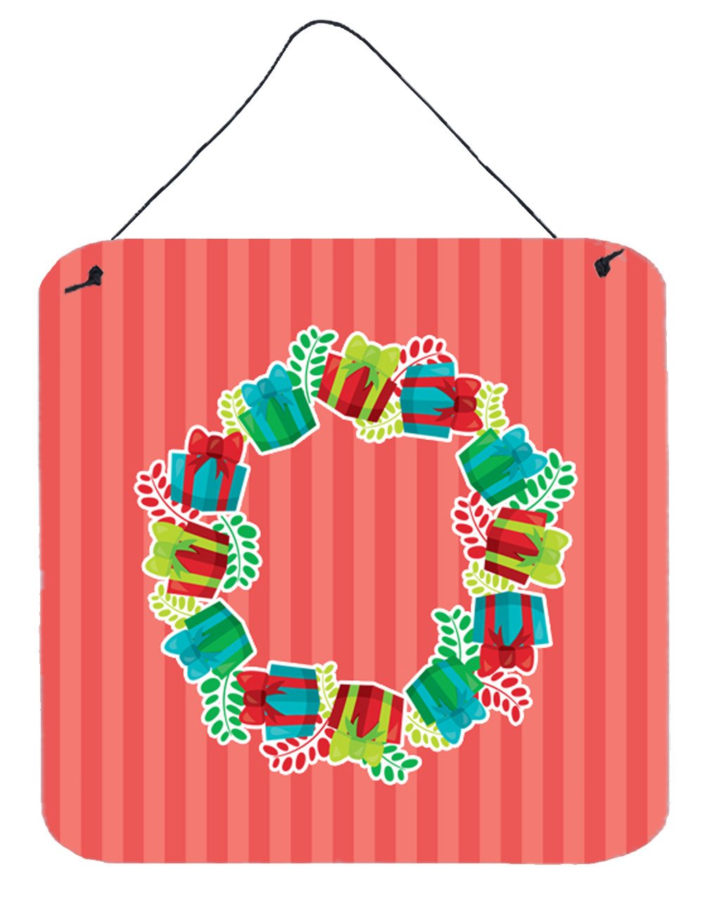 Christmas Wreath Presents Wall or Door Hanging Prints BB6976DS66 by Caroline&#39;s Treasures