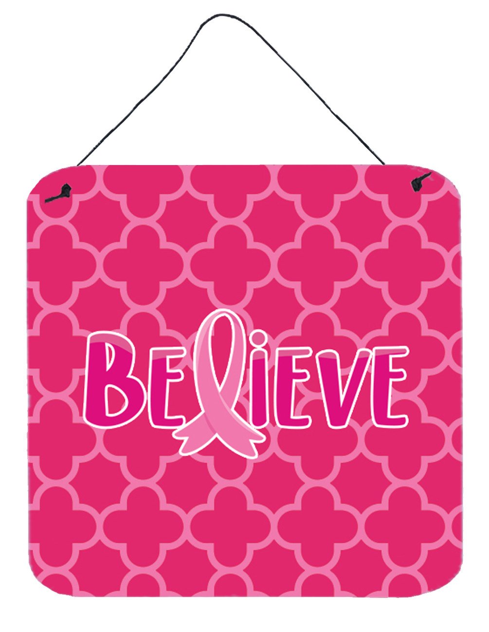 Breast Cancer Awareness Ribbon Believe Wall or Door Hanging Prints BB6980DS66 by Caroline&#39;s Treasures