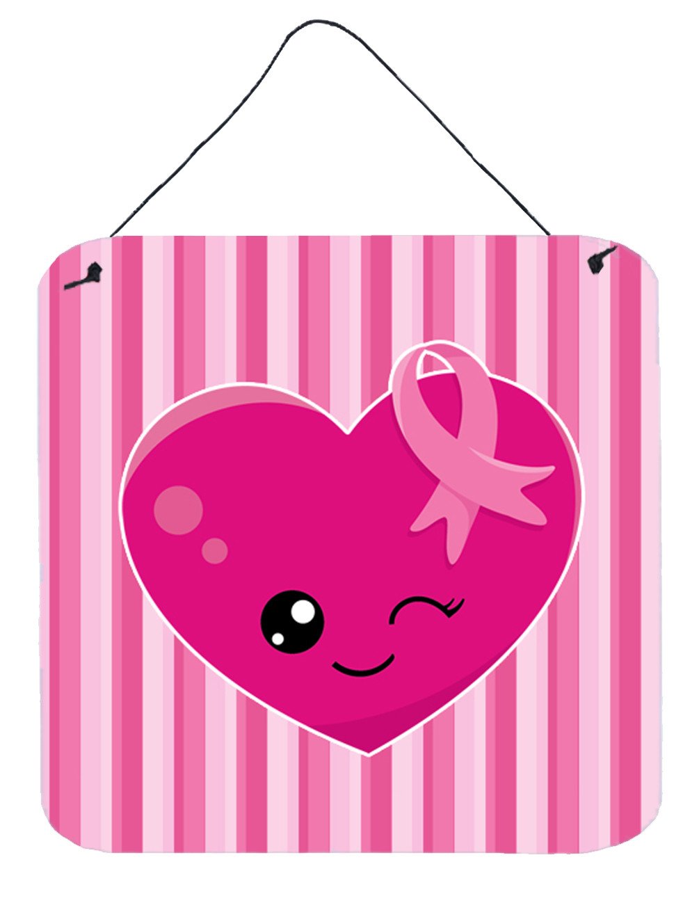 Breast Cancer Awareness Ribbon Heart Wall or Door Hanging Prints BB6982DS66 by Caroline's Treasures