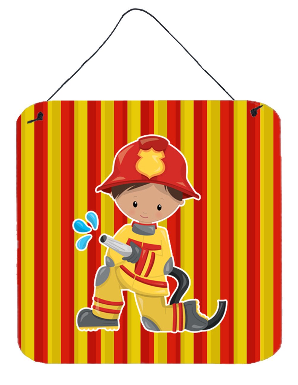 Fireman Boy Wall or Door Hanging Prints BB6995DS66 by Caroline&#39;s Treasures