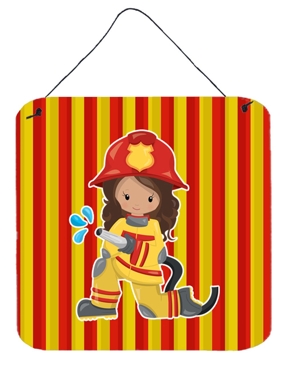 Fireman Girl Wall or Door Hanging Prints BB7001DS66 by Caroline&#39;s Treasures