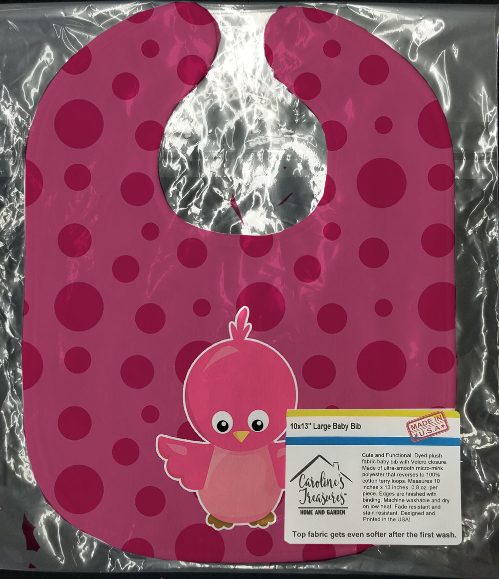 Bird on Pink Polkadots Baby Bib BB7014BIB - the-store.com
