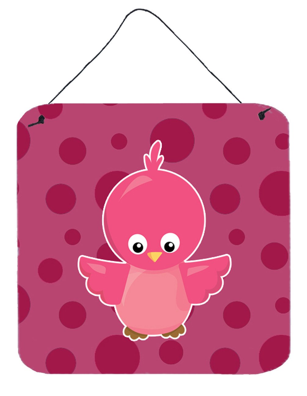 Bird on Pink Polkadots Wall or Door Hanging Prints BB7014DS66 by Caroline&#39;s Treasures