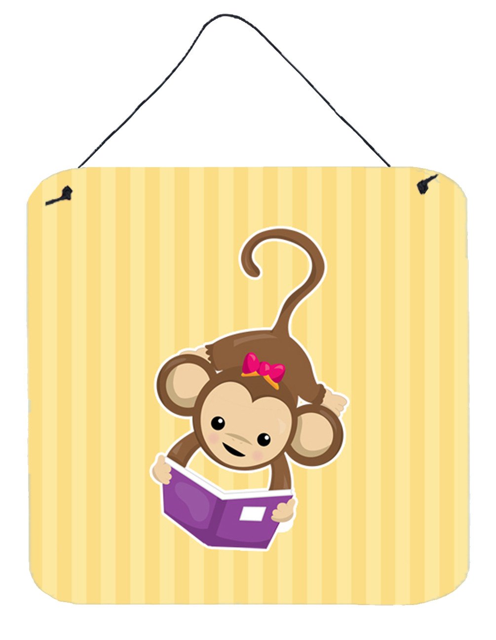 Monkey Reading Wall or Door Hanging Prints BB7015DS66 by Caroline&#39;s Treasures