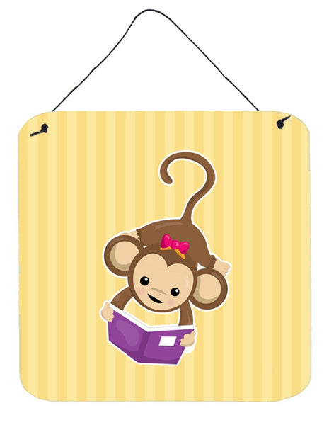 Monkey Reading Wall or Door Hanging Prints BB7015DS66 by Caroline's Treasures