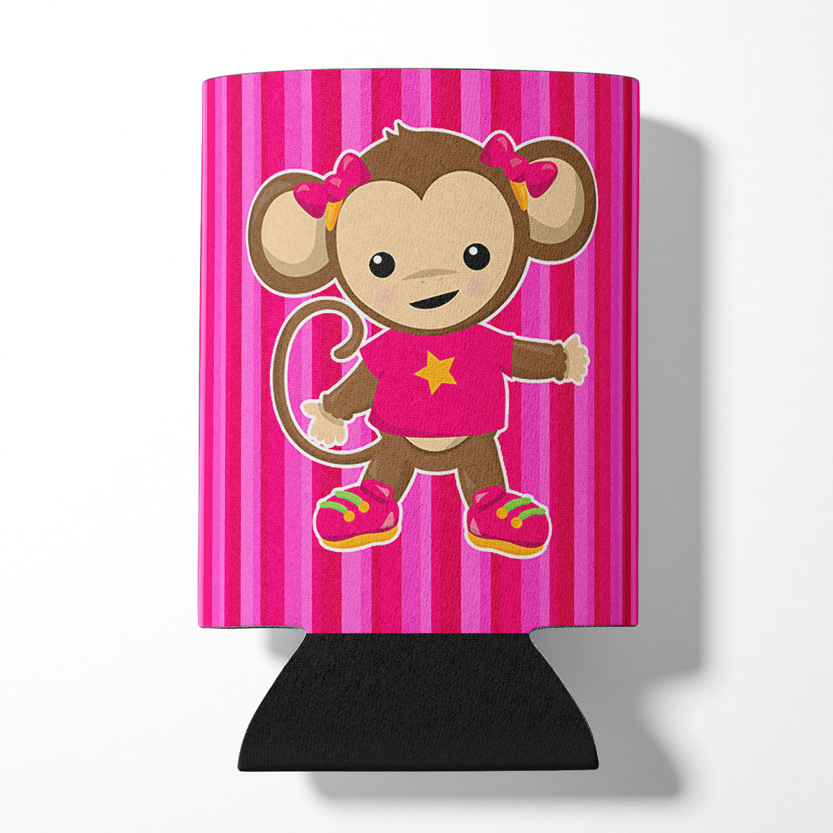 Monkey on Pink Stripes Can or Bottle Hugger BB7020CC