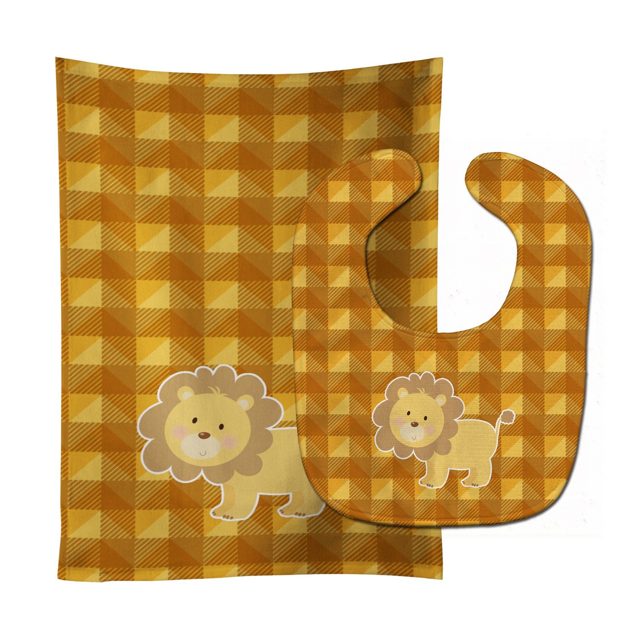 Lion Baby Bib & Burp Cloth BB7032STBU by Caroline's Treasures