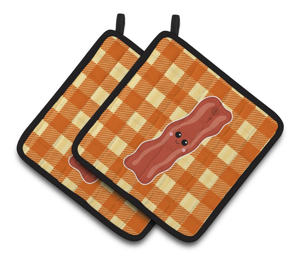 Bacon Face Pair of Pot Holders BB7043PTHD by Caroline&#39;s Treasures