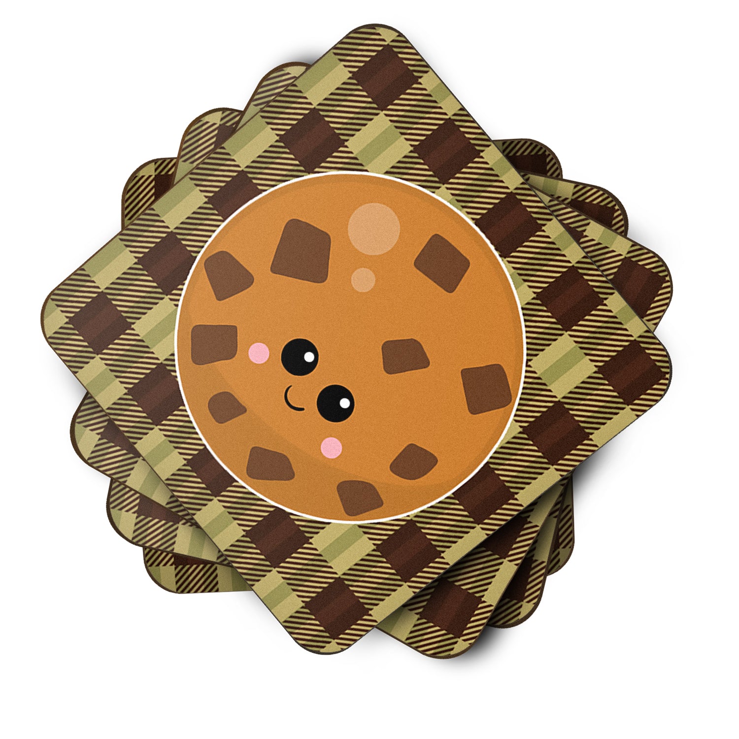 Cookie Face Foam Coaster Set of 4 BB7046FC - the-store.com