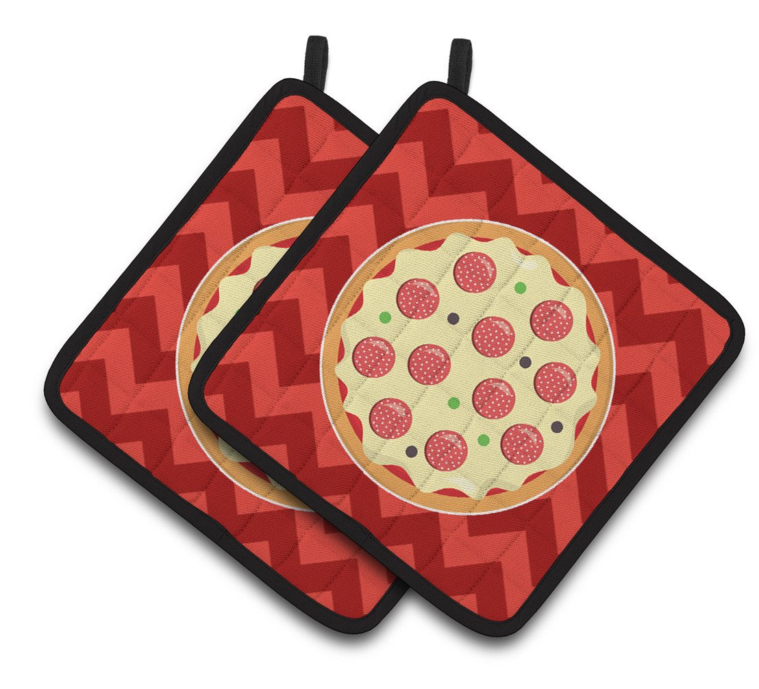Large Pizza Pair of Pot Holders BB7058PTHD by Caroline&#39;s Treasures