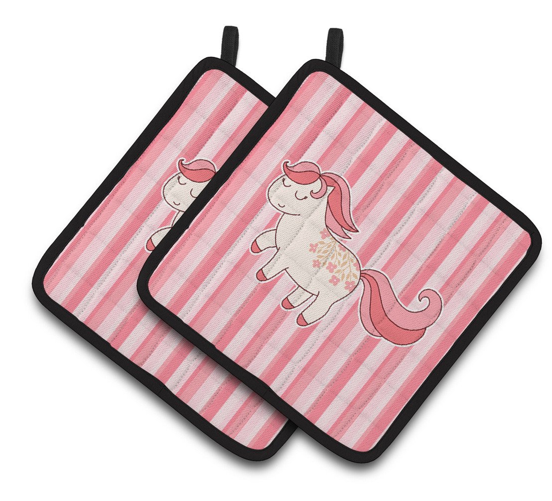 Little Pink Pony Pair of Pot Holders BB7060PTHD by Caroline&#39;s Treasures