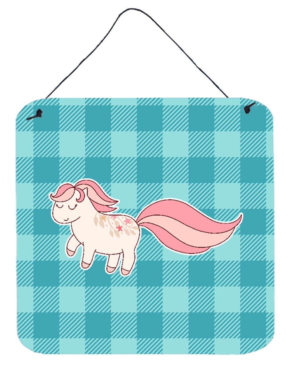 Little Pink Pony Polkadots Wall or Door Hanging Prints BB7061DS66 by Caroline&#39;s Treasures