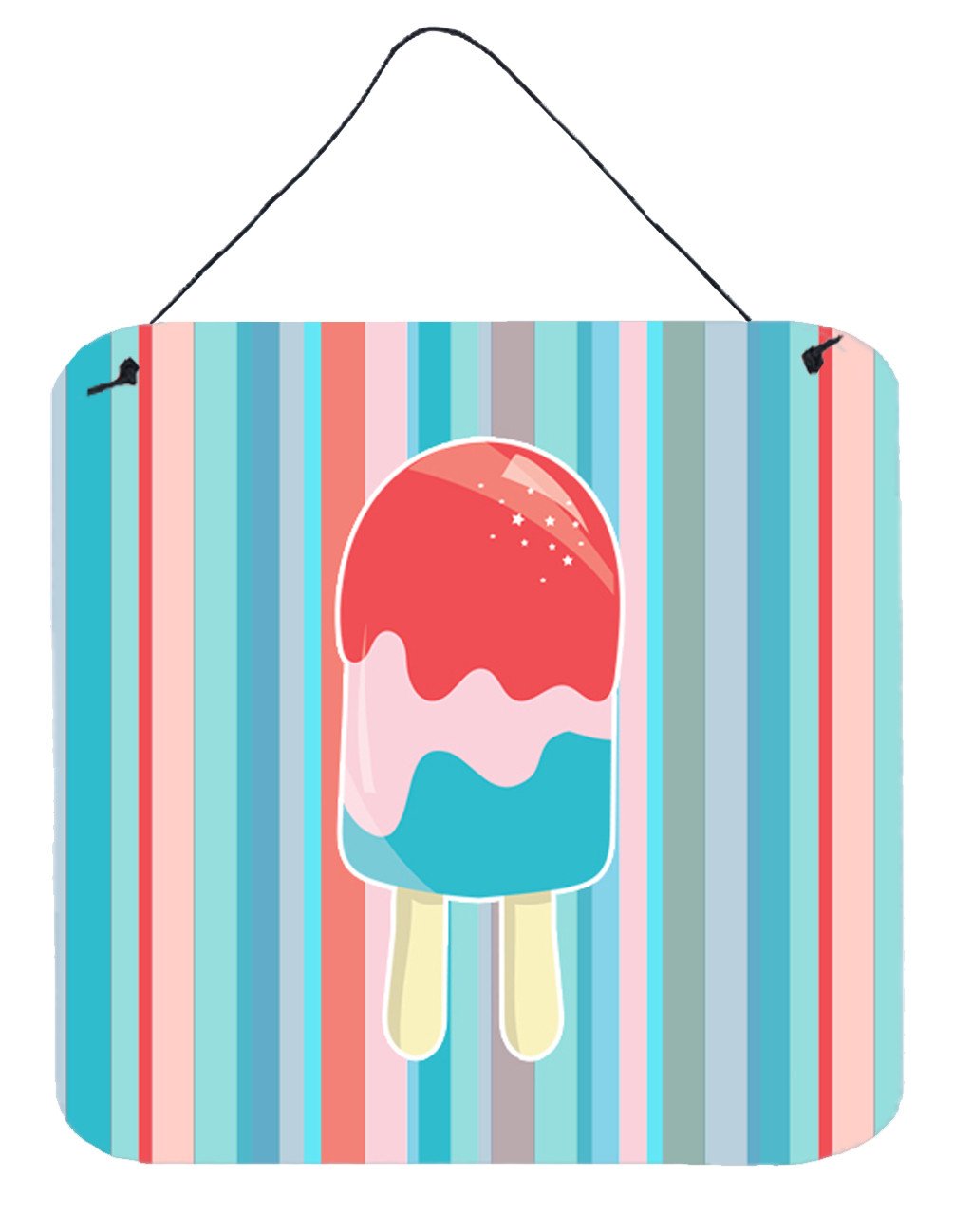 Ice Pop Popsicle Red Pink Blue Wall or Door Hanging Prints BB7062DS66 by Caroline's Treasures
