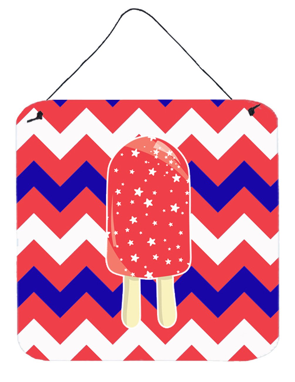 Ice Pop Popsicle Red White Blue Wall or Door Hanging Prints BB7063DS66 by Caroline&#39;s Treasures