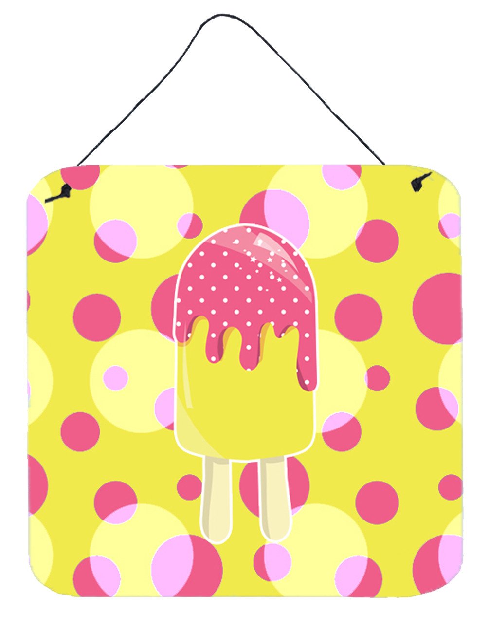 Ice Pop Popsicle Pink Yellow Wall or Door Hanging Prints BB7070DS66 by Caroline's Treasures