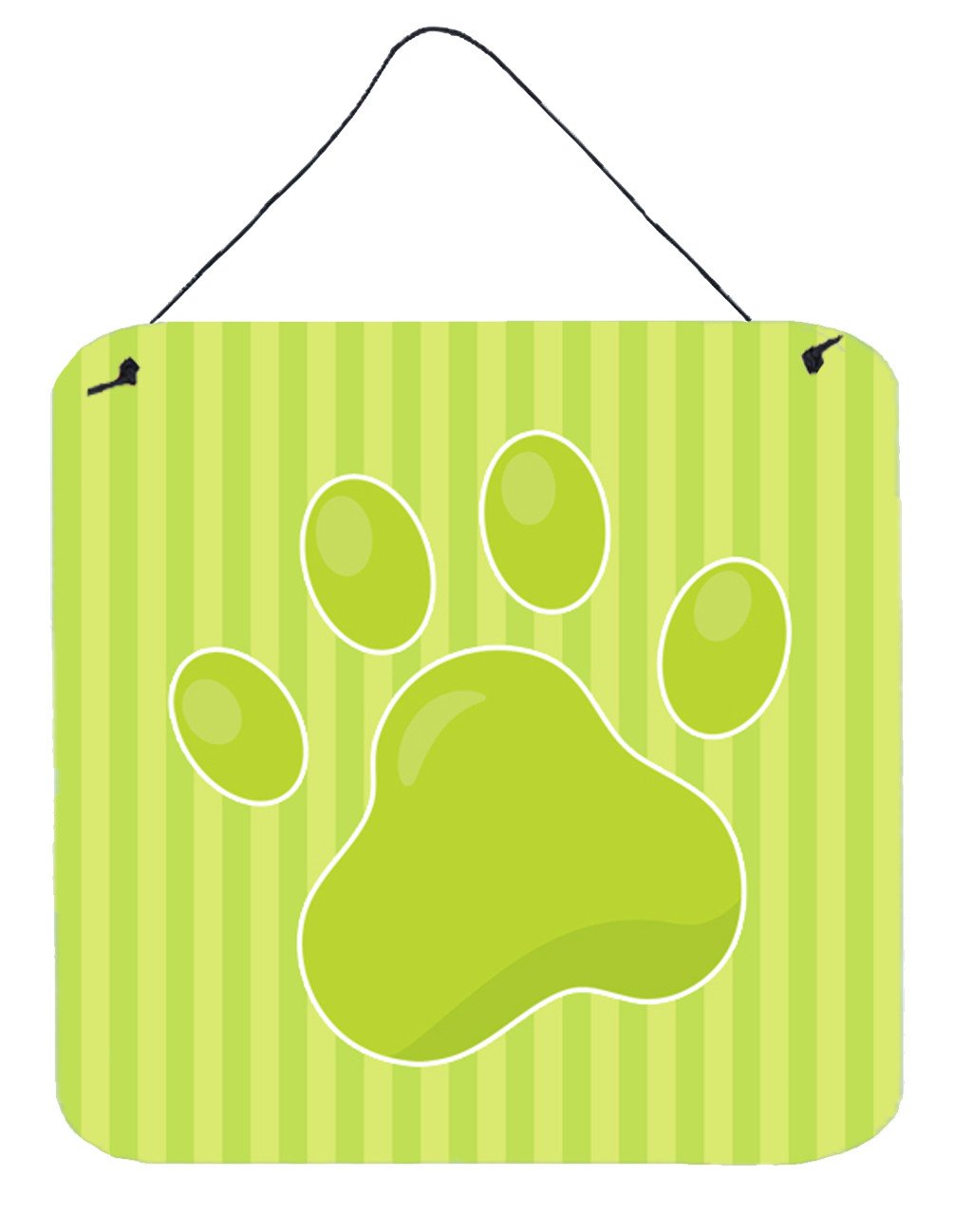 Puppy Pawprint Green Stripes Wall or Door Hanging Prints BB7074DS66 by Caroline&#39;s Treasures