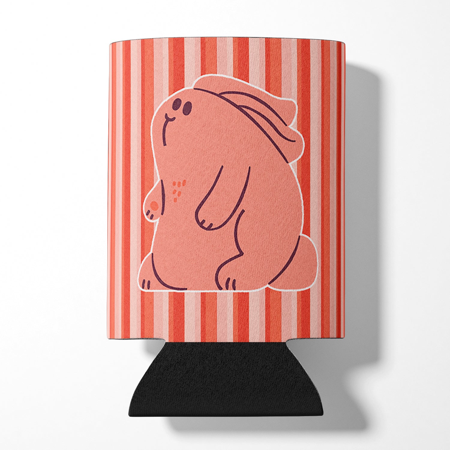 Rabbit on Pink Stripes Can or Bottle Hugger BB7080CC  the-store.com.