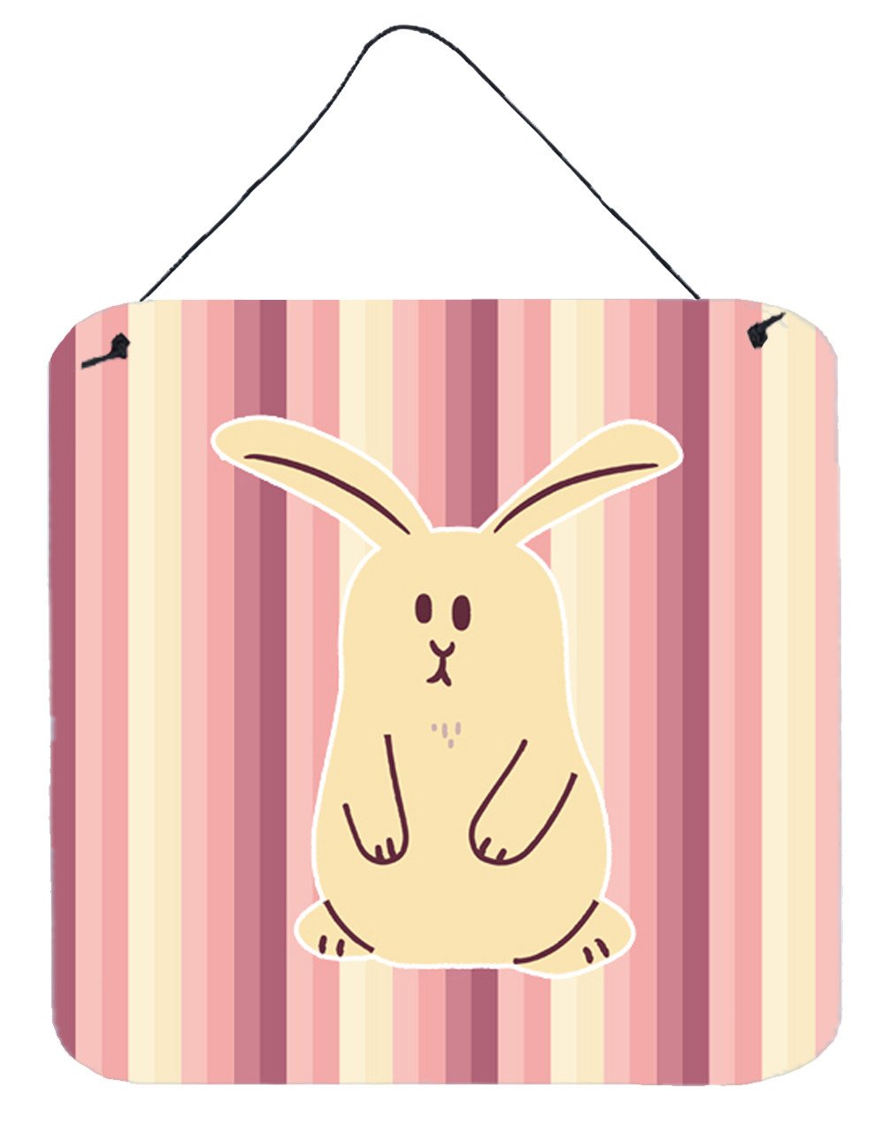 Rabbit on Stripes Wall or Door Hanging Prints BB7084DS66 by Caroline's Treasures