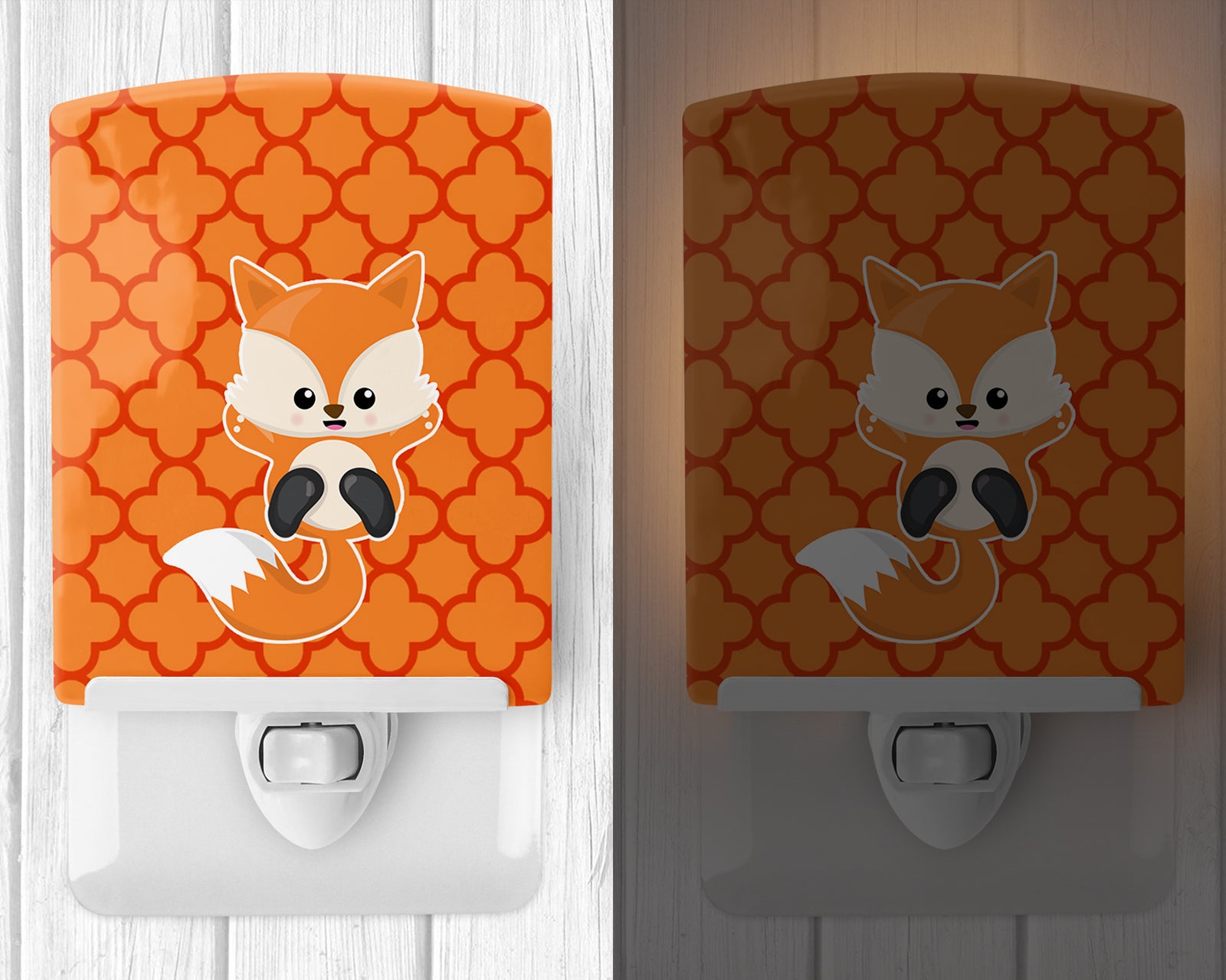 Caroline's Treasures Baby Fox Quatrafoil Ceramic Night Light BB7085CNL