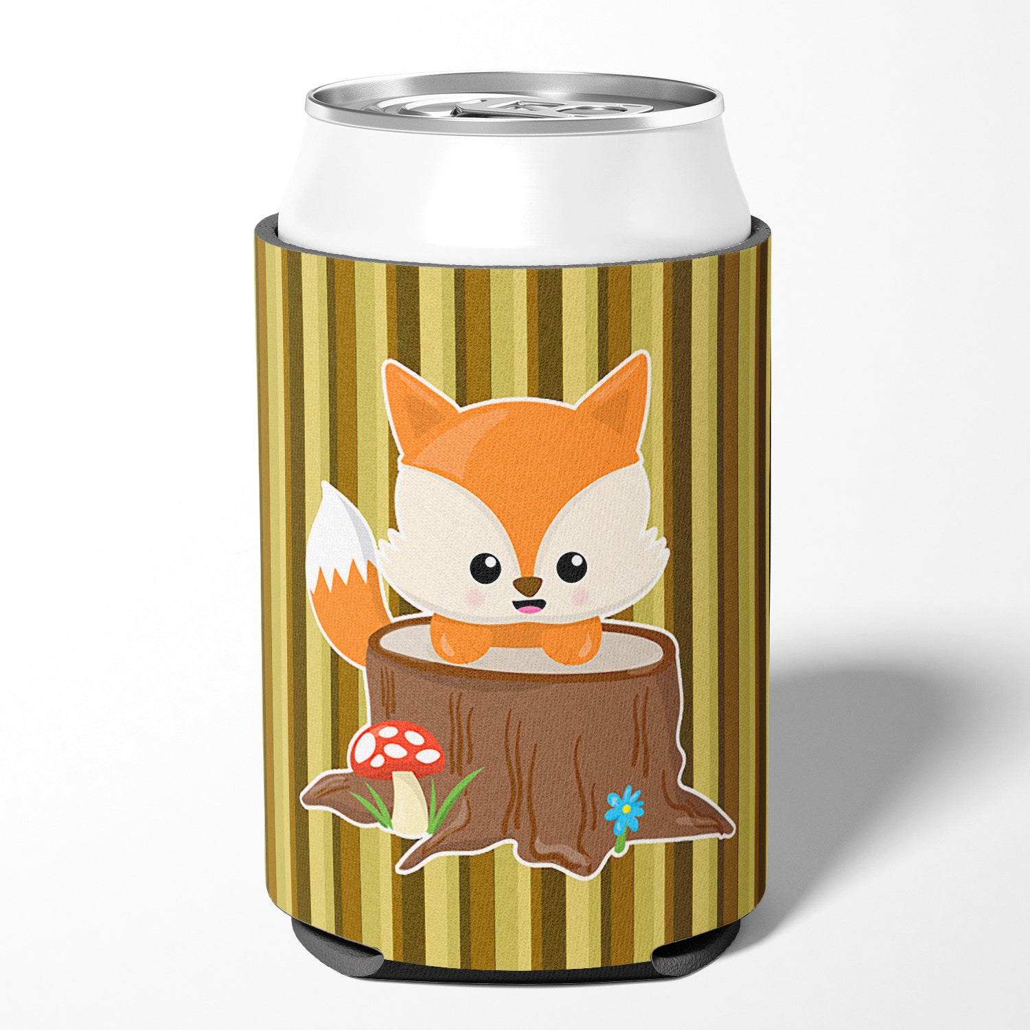 Baby Fox Tree Stripes Can or Bottle Hugger BB7088CC  the-store.com.