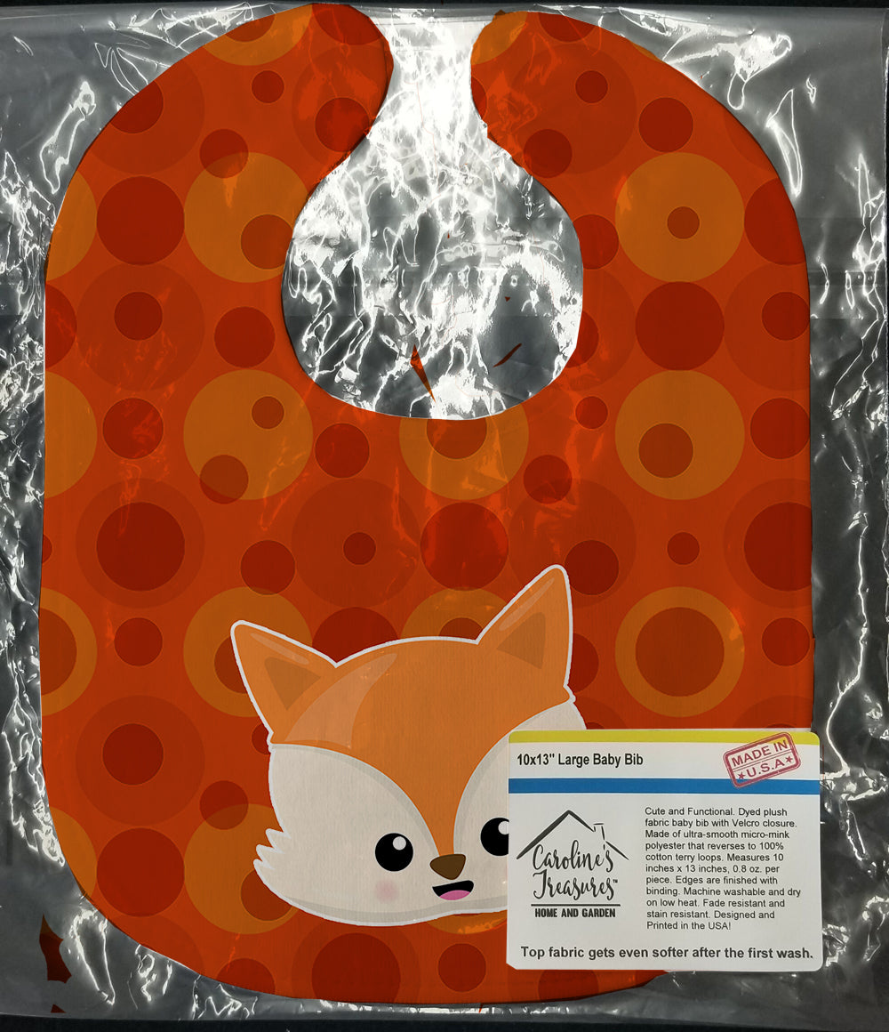 Caroline's Treasures Baby Fox Face Polkadots Baby Bib BB7089BIB